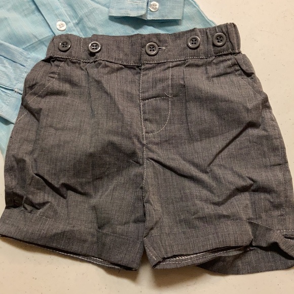 Kimo Cat Boys Cute Easter outfit dress shirt, bow tie, short set - Picture 3 of 5